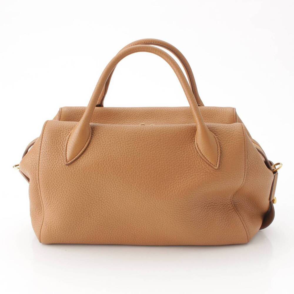 Prada Handbag Beige Triangle Leather Plate Shoulder Bag - Picture 4 of 10